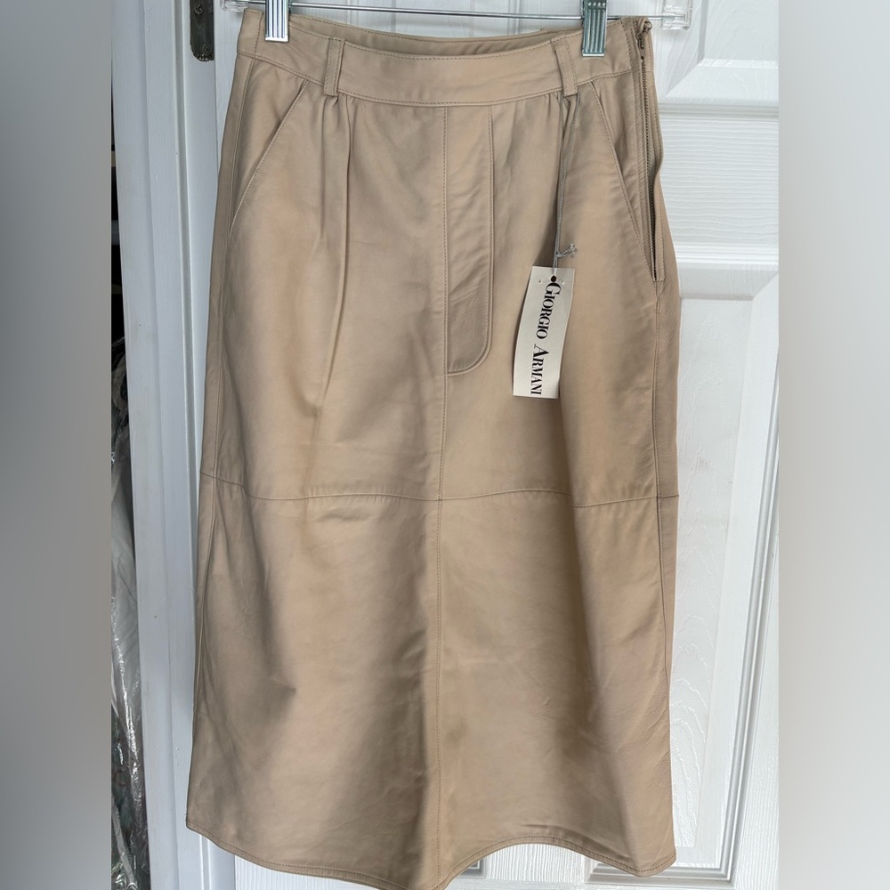 Leather Vintage Armani pencil skirt